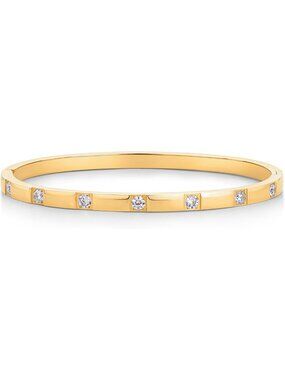 Waterproof Thin Love Bracelet for Women, 14K Gold Plated CZ Bangle Jewelry